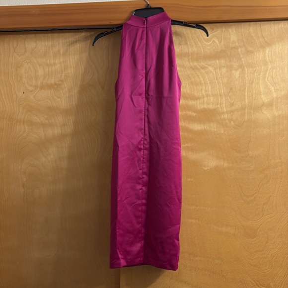 Vince Camuto Fuchsia Bow-Neck Satin Dress Size 2 - Picture 5 of 15